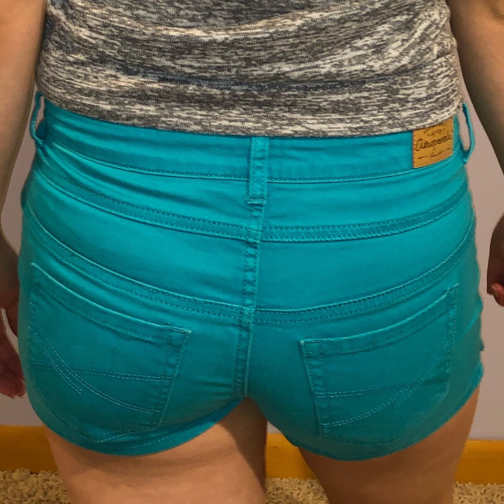 Aeropostale 5 Button Teal Denim Short - Picture 3 of 6